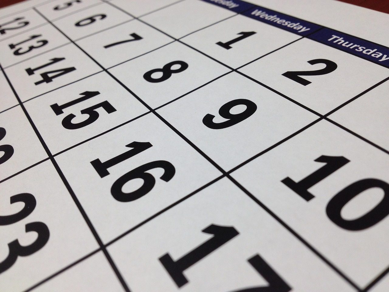 A calendar. Some of these waiting periods are published; several are not.