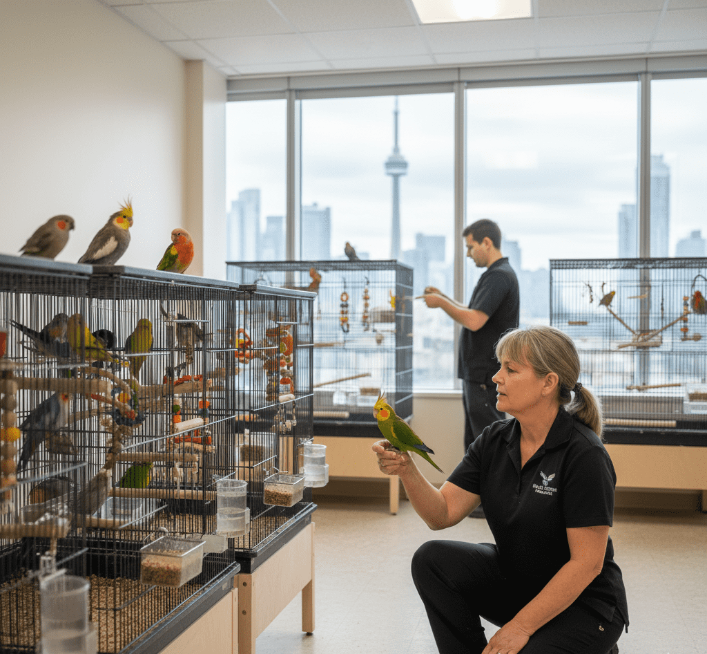 A closer look at Parrot Boarding House With Socialization And Play