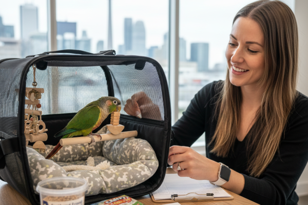 Prepare your pet bird for overnight