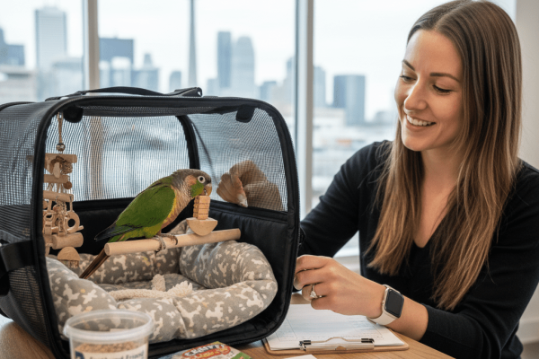 Prepare your pet bird for overnight